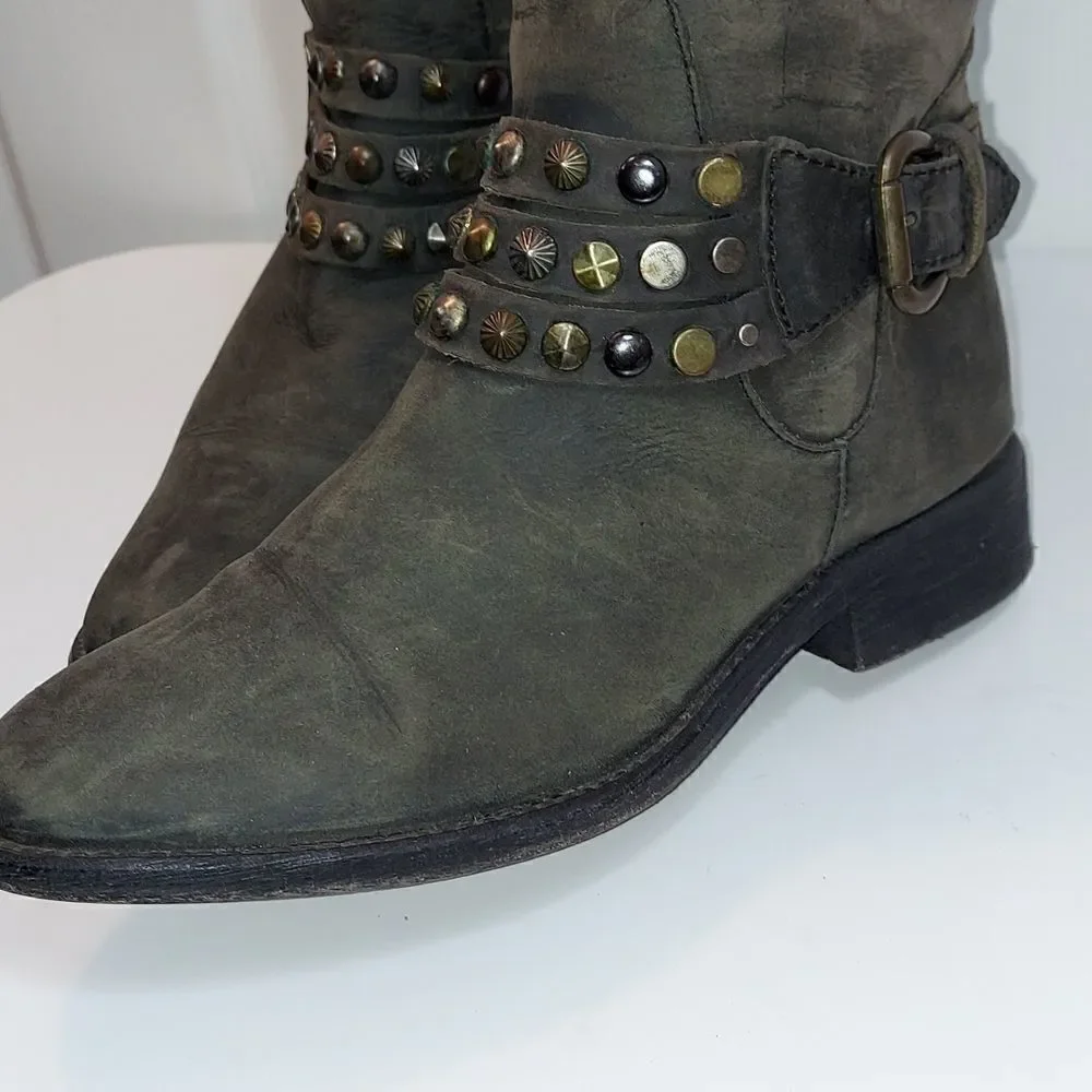 Steven Smoken Studded Western Over The Knee Boot Sz 6